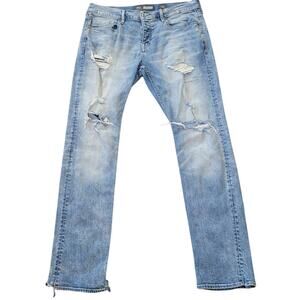 Buckle BKE Carter Straight Jeans 36x32 Distressed Y2K Grunge Western Denim